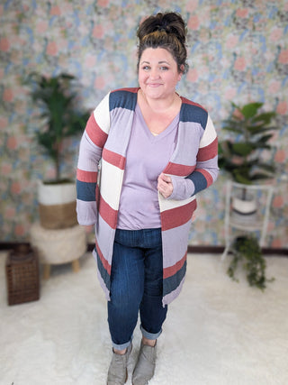 Theo Colorblock Open Cardigan w/Pockets-4- Overlayer Tops-HEIMISH-Styled by Stacked - A Plus Size Women's Boutique in Lakeville, MN