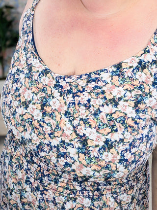 Karli Luxe Floral Midi Dress w/Adjustable Straps (4 colors)-11- Dress/Romp/Jump-MICHELLE MAE-Styled by Stacked - A Plus Size Women's Boutique in Lakeville, MN