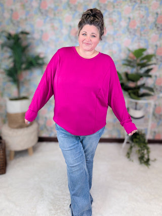 Anya Scoopneck Boxy Pullover in Scuba Solids-2- Long Sleeve Tops-WHITE BIRCH-Styled by Stacked - A Plus Size Women's Boutique in Lakeville, MN