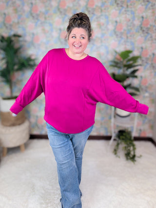 Anya Scoopneck Boxy Pullover in Scuba Solids-2- Long Sleeve Tops-WHITE BIRCH-Styled by Stacked - A Plus Size Women's Boutique in Lakeville, MN