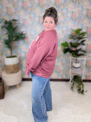 Hamptons Tennis Scuba Pullover in Dark Berry-2- Long Sleeve Tops-WHITE BIRCH-Styled by Stacked - A Plus Size Women's Boutique in Lakeville, MN