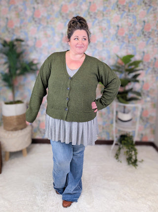 *DEAL* Nora Sweater Knit Cardigan w/Elbow Patches (3 Colors)-4- Overlayer Tops-HEIMISH-Styled by Stacked - A Plus Size Women's Boutique in Lakeville, MN
