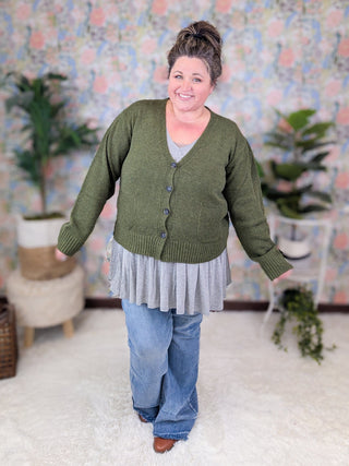 *DEAL* Nora Sweater Knit Cardigan w/Elbow Patches (3 Colors)-4- Overlayer Tops-HEIMISH-Styled by Stacked - A Plus Size Women's Boutique in Lakeville, MN