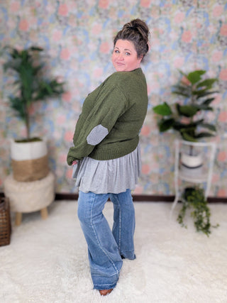 *DEAL* Nora Sweater Knit Cardigan w/Elbow Patches (3 Colors)-4- Overlayer Tops-HEIMISH-Styled by Stacked - A Plus Size Women's Boutique in Lakeville, MN