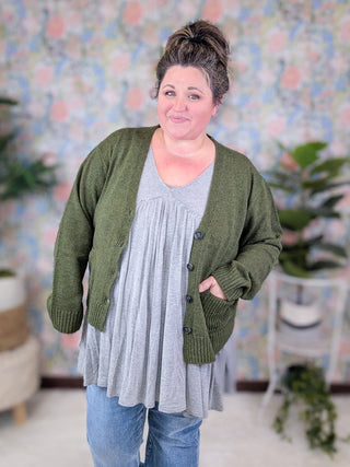 *DEAL* Nora Sweater Knit Cardigan w/Elbow Patches (3 Colors)-4- Overlayer Tops-HEIMISH-Styled by Stacked - A Plus Size Women's Boutique in Lakeville, MN