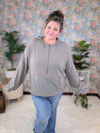 Janet Slouchy Half-Zip Lightweight Washed Hoodie (3 Colors)-2- Long Sleeve Tops-HAPTICS-Styled by Stacked - A Plus Size Women's Boutique in Lakeville, MN