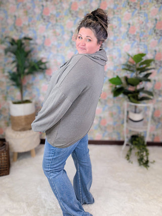 Janet Slouchy Half-Zip Lightweight Washed Hoodie (3 Colors)-2- Long Sleeve Tops-HAPTICS-Styled by Stacked - A Plus Size Women's Boutique in Lakeville, MN