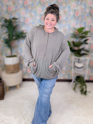 Janet Slouchy Half-Zip Lightweight Washed Hoodie (3 Colors)-2- Long Sleeve Tops-HAPTICS-Styled by Stacked - A Plus Size Women's Boutique in Lakeville, MN