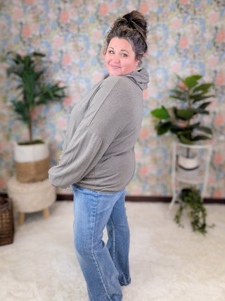 Janet Slouchy Half-Zip Lightweight Washed Hoodie (3 Colors)-2- Long Sleeve Tops-HAPTICS-Styled by Stacked - A Plus Size Women's Boutique in Lakeville, MN