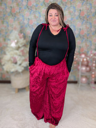 *DEAL* Dani Velour Drawstring Jumpsuit *FINAL SALE*-11- Dress/Romp/Jump-with love molly-Styled by Stacked - A Plus Size Women's Boutique in Lakeville, MN