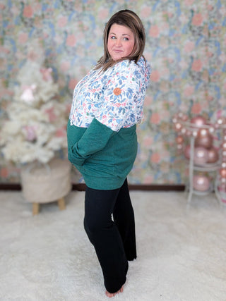 PHC Triple Stretch Pullover Hoodie in Xmas Berry + Evergreen-3- Hooded Tops-MICHELLE MAE-Styled by Stacked - A Plus Size Women's Boutique in Lakeville, MN