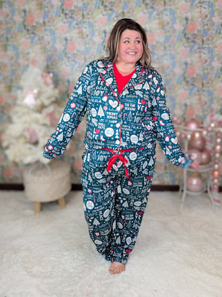 Adley Holiday PJ Set in Evergreen-8- Legging/Lounge/Bralette-MICHELLE MAE-Styled by Stacked - A Plus Size Women's Boutique in Lakeville, MN
