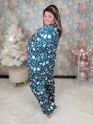 Adley Holiday PJ Set in Evergreen-8- Legging/Lounge/Bralette-MICHELLE MAE-Styled by Stacked - A Plus Size Women's Boutique in Lakeville, MN