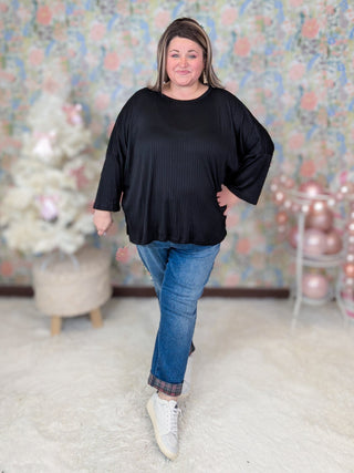 Judy Blue Plaid Cuff Boyfriend Jeans-9- Bottoms Denim-Judy Blue-Styled by Stacked - A Plus Size Women's Boutique in Lakeville, MN