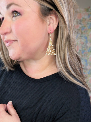 ***Snowflake Xmas Tree Earrings-12- Accessories & Gifts-LA ACCESSORIES-Styled by Stacked - A Plus Size Women's Boutique in Lakeville, MN