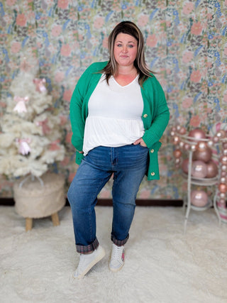 Joanna Slouchy Patch Pocket Grandpa Cardigan in Green-4- Overlayer Tops-WHITE BIRCH-Styled by Stacked - A Plus Size Women's Boutique in Lakeville, MN