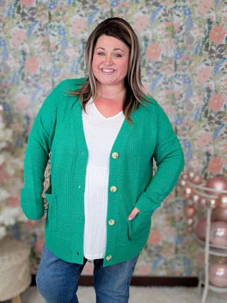 Joanna Slouchy Patch Pocket Grandpa Cardigan in Green-4- Overlayer Tops-WHITE BIRCH-Styled by Stacked - A Plus Size Women's Boutique in Lakeville, MN
