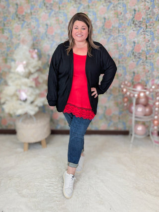 Emily Waffle Knit Cocoon Cardigan in Solids-4- Overlayer Tops-HEIMISH-Styled by Stacked - A Plus Size Women's Boutique in Lakeville, MN