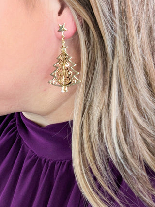 ***3D Christmas Tree Earrings w/Star-12- Accessories & Gifts-LA ACCESSORIES-Styled by Stacked - A Plus Size Women's Boutique in Lakeville, MN