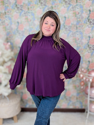 Hope Flowy Mockneck Long Sleeve Top (4 Colors)-2- Long Sleeve Tops-WHITE BIRCH-Styled by Stacked - A Plus Size Women's Boutique in Lakeville, MN