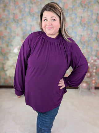 Hope Flowy Mockneck Long Sleeve Top (4 Colors)-2- Long Sleeve Tops-WHITE BIRCH-Styled by Stacked - A Plus Size Women's Boutique in Lakeville, MN