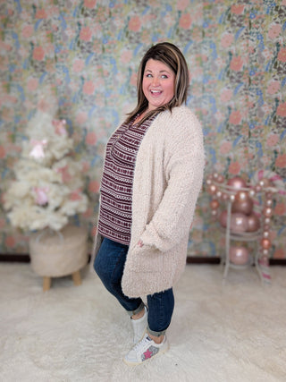 Nina Mohair Inspired Cardigan Sweater in Taupe-4- Overlayer Tops-WHITE BIRCH-Styled by Stacked - A Plus Size Women's Boutique in Lakeville, MN
