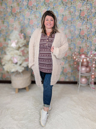 Nina Mohair Inspired Cardigan Sweater in Taupe-4- Overlayer Tops-WHITE BIRCH-Styled by Stacked - A Plus Size Women's Boutique in Lakeville, MN