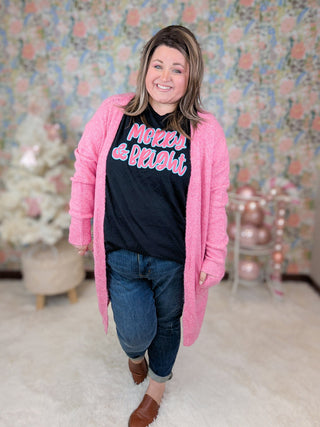 Merry & Bright on Black Tee-6- Graphic Tops-inked up apparel-Styled by Stacked - A Plus Size Women's Boutique in Lakeville, MN