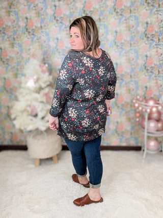 Ainsley Mini Ruffle 3/4 Sleeve in Holiberry (2 Colors)-2- Long Sleeve Tops-MICHELLE MAE-Styled by Stacked - A Plus Size Women's Boutique in Lakeville, MN