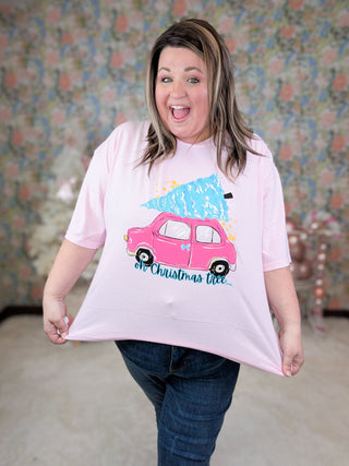 Oh Christmas Tree, You're On My Car Tee-6- Graphic Tops-inked up apparel-Styled by Stacked - A Plus Size Women's Boutique in Lakeville, MN