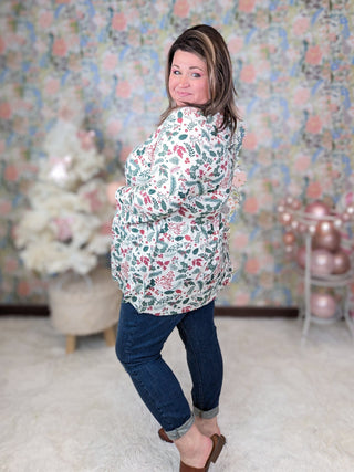 Ainsley Mini Ruffle 3/4 Sleeve in Holiberry (2 Colors)-2- Long Sleeve Tops-MICHELLE MAE-Styled by Stacked - A Plus Size Women's Boutique in Lakeville, MN