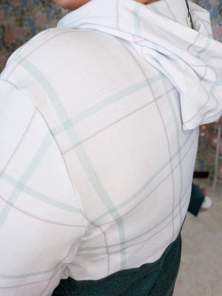 PHC- Mint + Berry Plaid Topped Pullover Hoodie-3- Hooded Tops-MICHELLE MAE-Styled by Stacked - A Plus Size Women's Boutique in Lakeville, MN