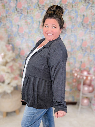 Athena Babydoll Buttondown Collared Top (5 Colors)-4- Overlayer Tops-HEIMISH-Styled by Stacked - A Plus Size Women's Boutique in Lakeville, MN