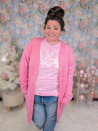 Girly Trees Tee on Pink-6- Graphic Tops-Stacked - A Plus Size Boutique-Styled by Stacked - A Plus Size Women's Boutique in Lakeville, MN