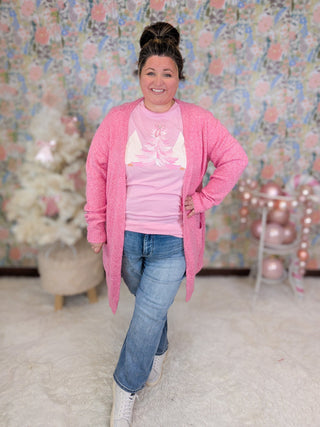 Girly Trees Tee on Pink-6- Graphic Tops-Stacked - A Plus Size Boutique-Styled by Stacked - A Plus Size Women's Boutique in Lakeville, MN