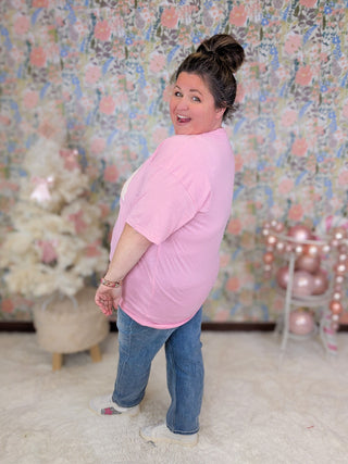 Girly Trees Tee on Pink-6- Graphic Tops-Stacked - A Plus Size Boutique-Styled by Stacked - A Plus Size Women's Boutique in Lakeville, MN