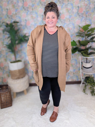 Tobi Sweater Cardigan w/Hood in Camel-4- Overlayer Tops-WHITE BIRCH-Styled by Stacked - A Plus Size Women's Boutique in Lakeville, MN