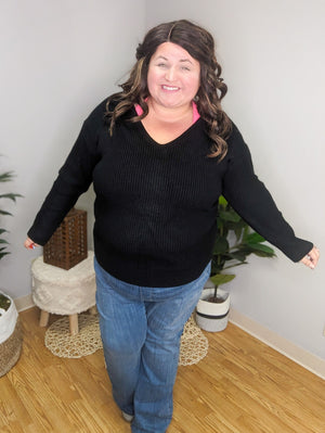 Olivia Open Back V-Neck Sweater (3 colors!)