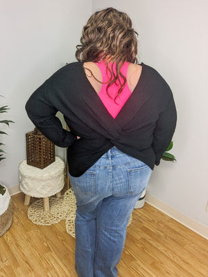 Olivia Open Back V-Neck Sweater (3 colors!)