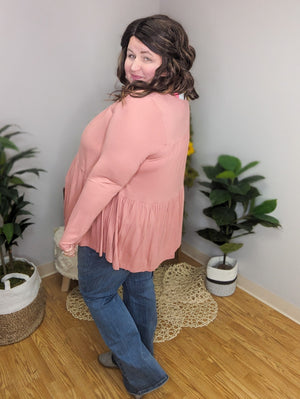 Fiona Flowy Tiered Long Sleeve Top (4 colors)
