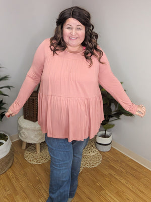 Fiona Flowy Tiered Long Sleeve Top (4 colors)