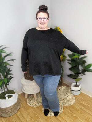 Melinda Melange Pocket Pullover