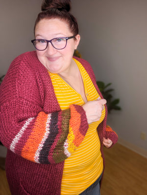 Carmen Colorblock Sleeve Cozy Cardigan