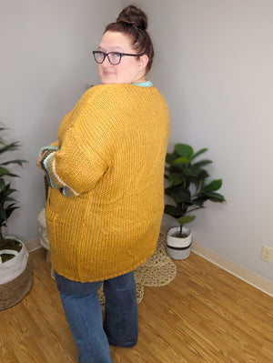 Carmen Colorblock Sleeve Cozy Cardigan