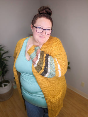 Carmen Colorblock Sleeve Cozy Cardigan