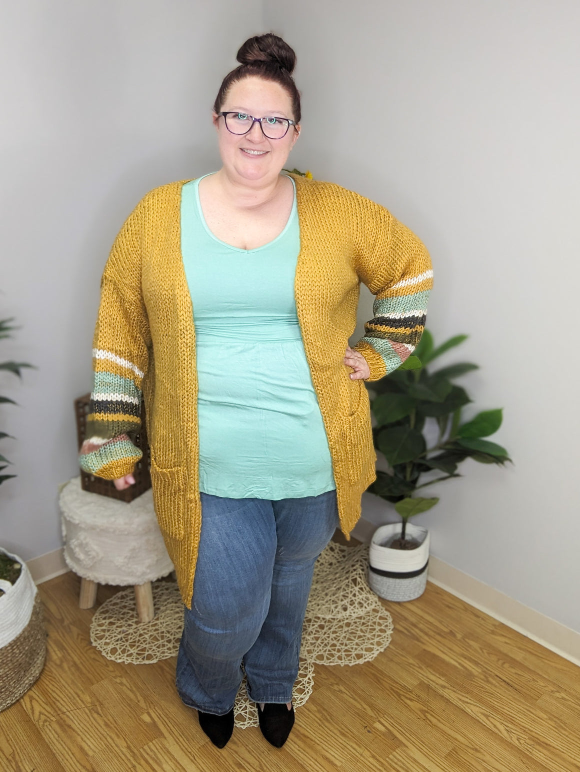 Carmen Colorblock Sleeve Cozy Cardigan