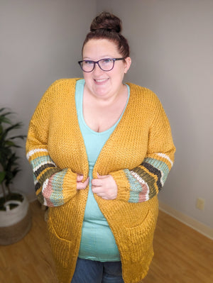 Carmen Colorblock Sleeve Cozy Cardigan