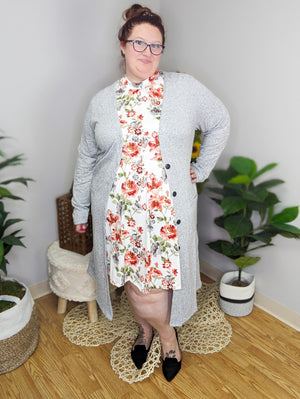 Angelique Ivory Floral High Neck Dress