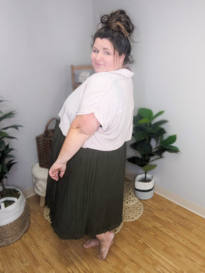 SALE- Caroline Chiffon Pleated Midi Skirt
