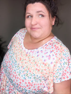 Rosie Rainbow Garden Flutter Top